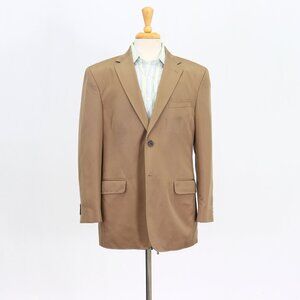 Travelsmith 42R Brown Blazer Sport Coat Jacket 2-Button Solid Y829